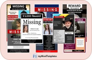 Missing person poster templates