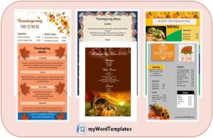 Thanksgiving menu templates image