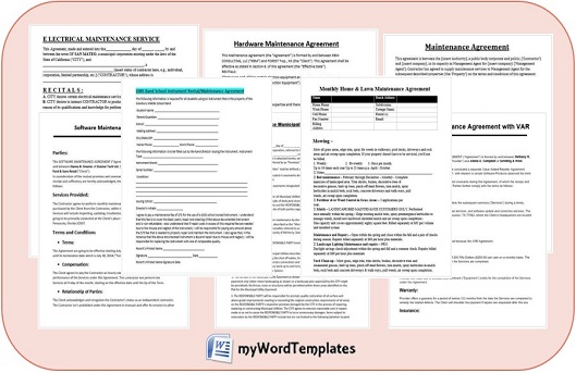 maintenance agreement templates image