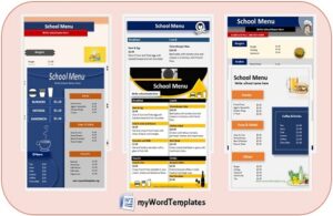 school menu templates image