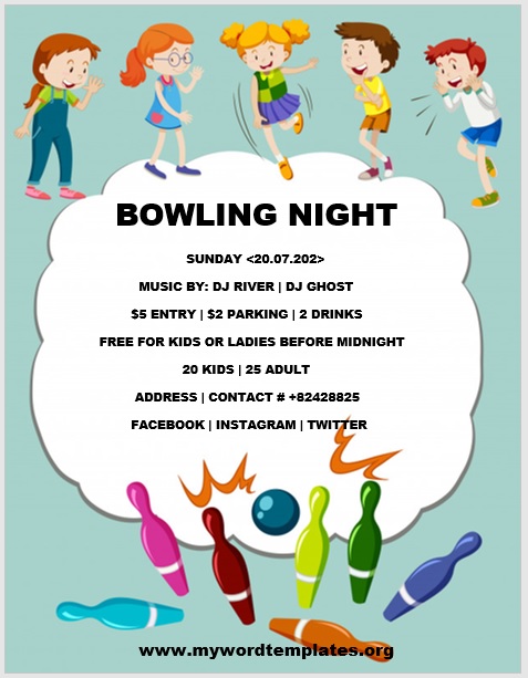 10 Free Awesome Bowling Flyer Templates - My Word Templates