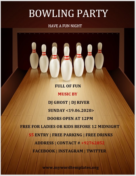 10 Free Awesome Bowling Flyer Templates - My Word Templates