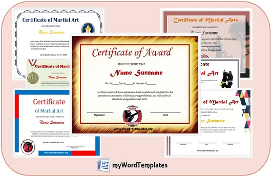 Martial Art Certificate Templates Feature Image