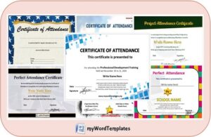 Perfect attendance certificate templates image
