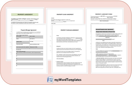 Property agreement templates image
