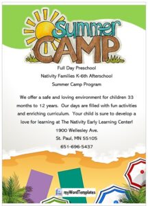 blank summer camp template - My Word Templates